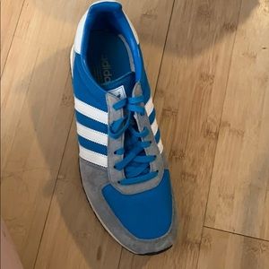 Adidas blue and white mens shoes